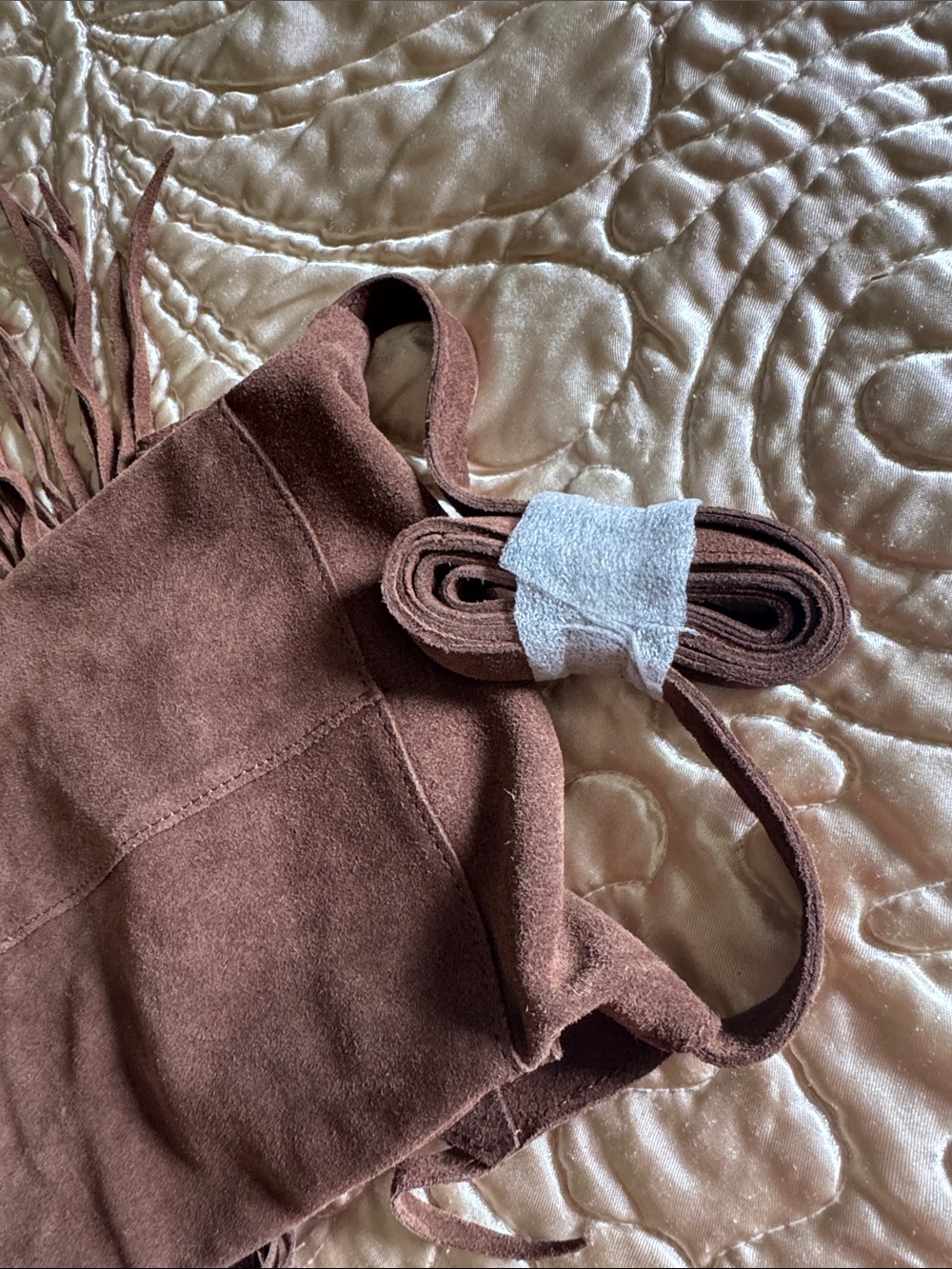 Fringe Suede/ Leather Crossbody Bag - Brown NWOT. - Picture 7 of 7